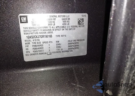 2016 GMC Yukon Denali from USA, damaged, VIN 1GKS2CKJ7GR196166